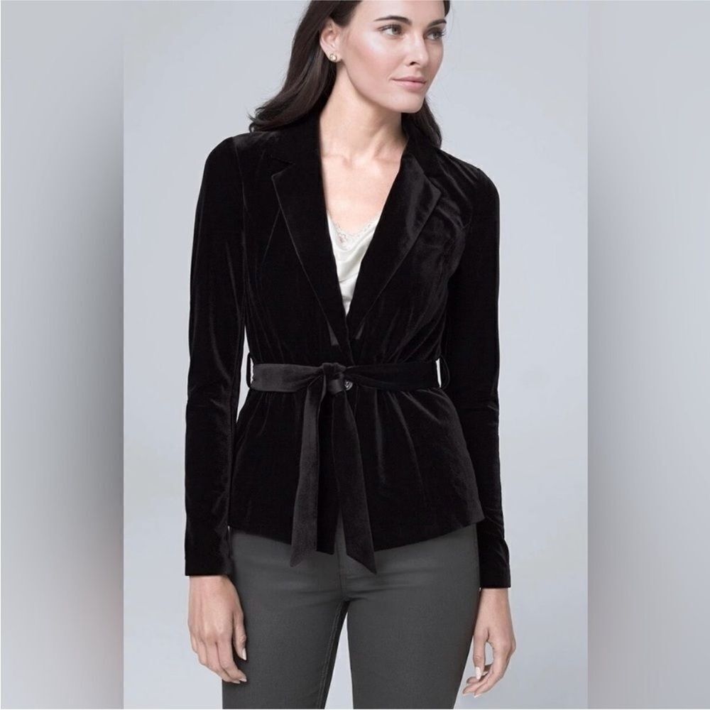 Next Black Velvet Women's  belted Blazer, US8